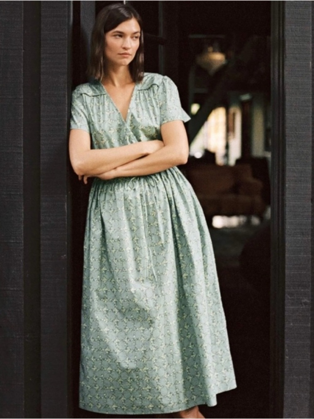 Christy Dawn Teal Trellis Dawn Dress size Medium